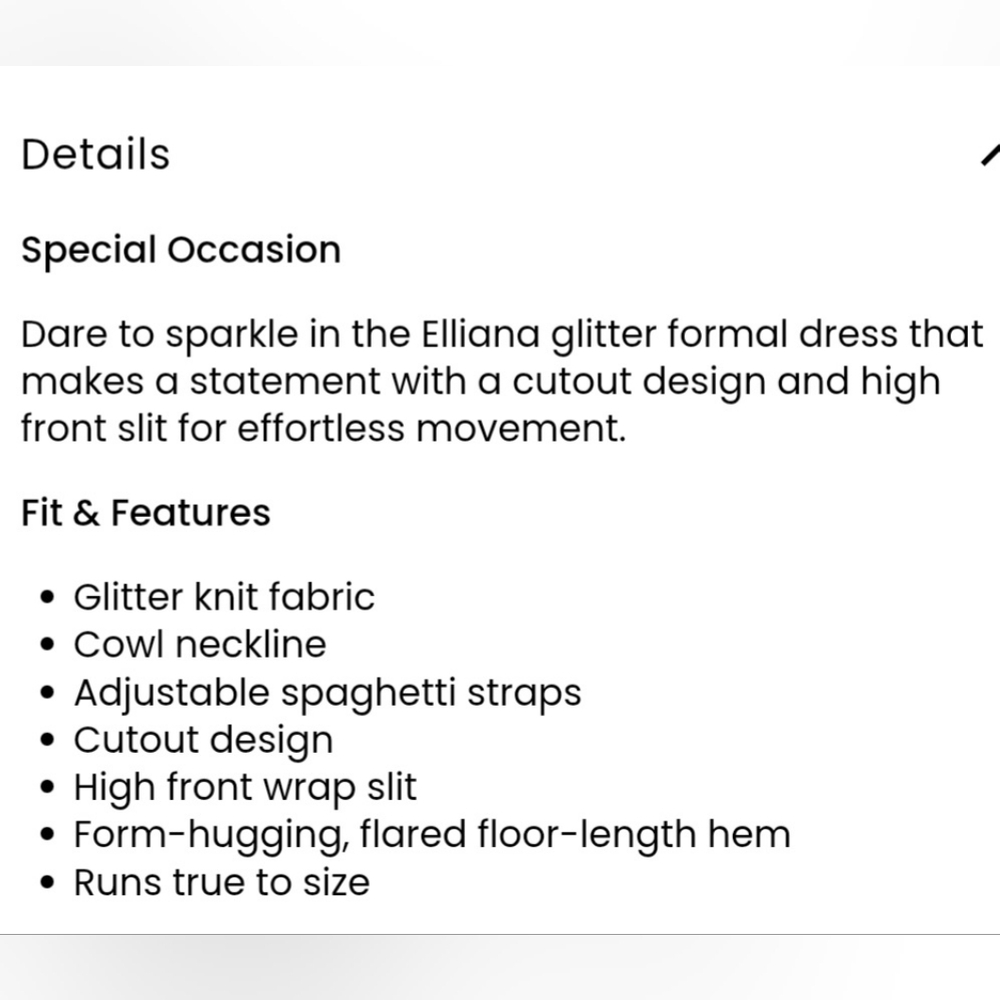 Elliana Cutout Slit Glitter Formal Dress - Picture 6 of 6